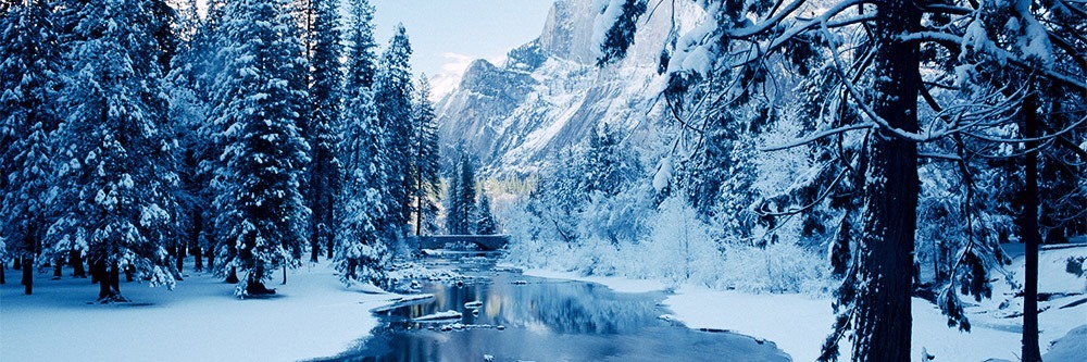 snowy river in yosemite national